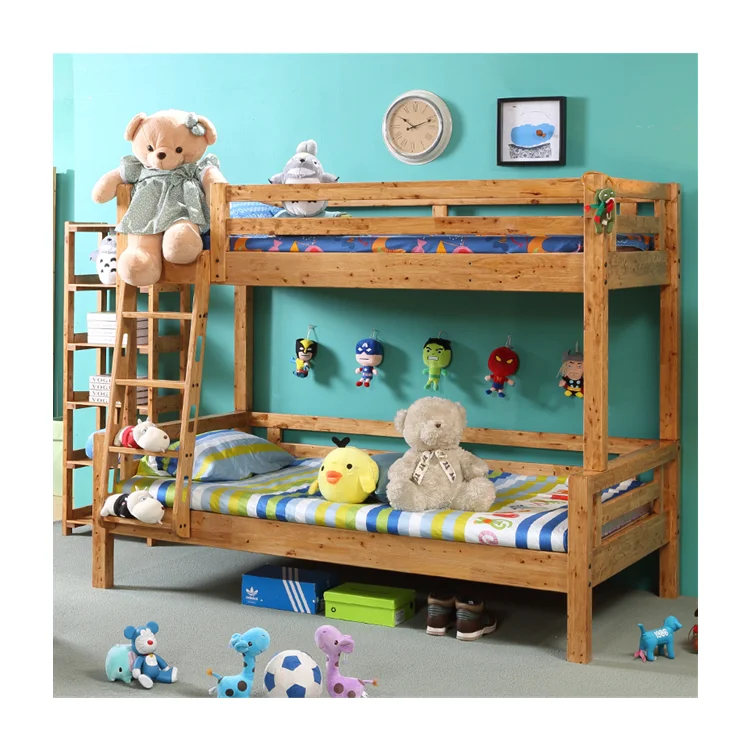 Space Saving Kids Twin Loft Bunk Bed Children Furniture OEM Wooden Bunk Bed With Slide Drawers