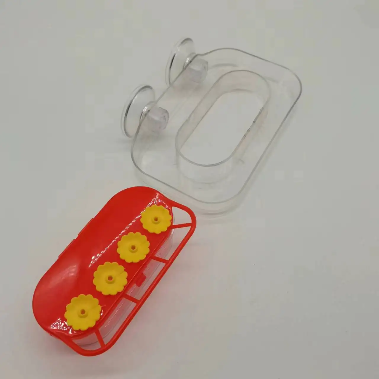 Window Hummingbird Feeder Plastic Humming Bird Feeder with 3 Strong Suction Cup Tabletop Humming Bird Feeder Water Station Trays