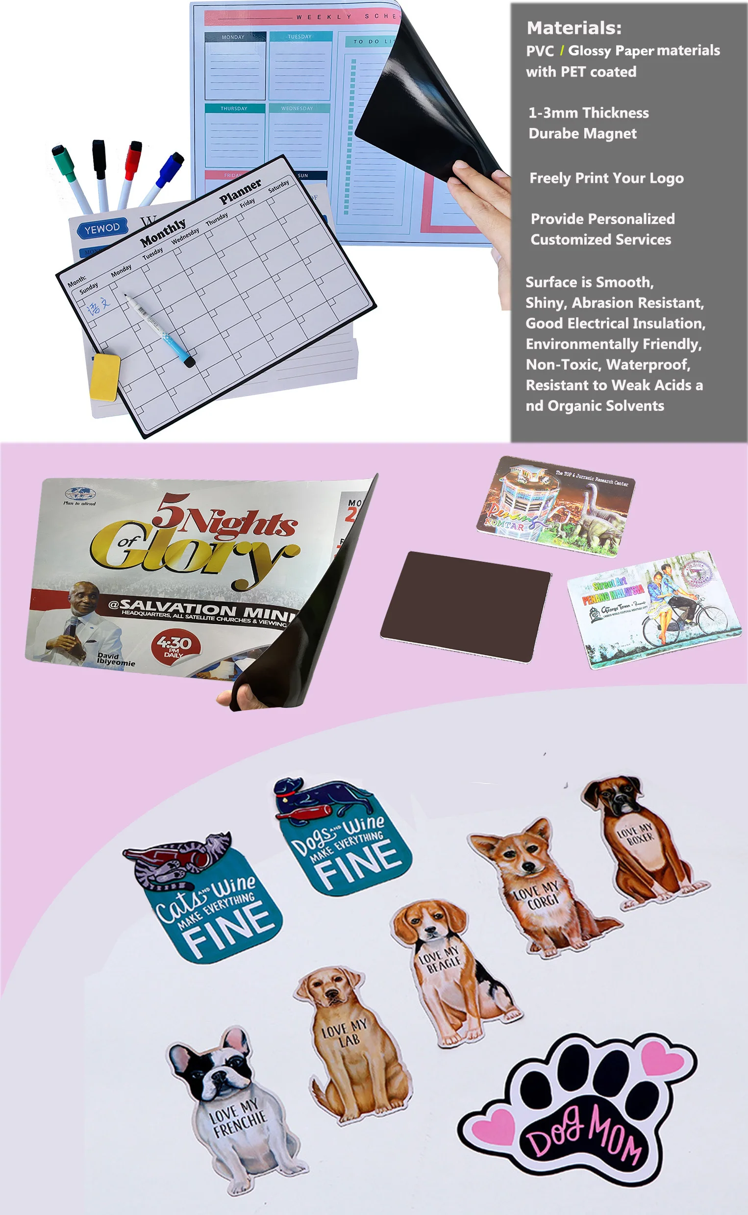 pvc fridge magnets sticker