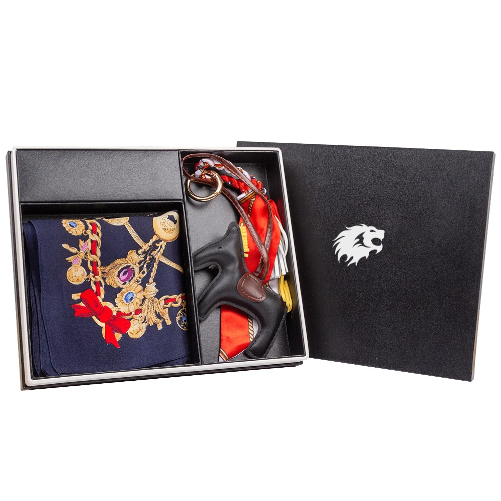 
New gift set silk scarf and key chain gift set for women Christmas gifts 