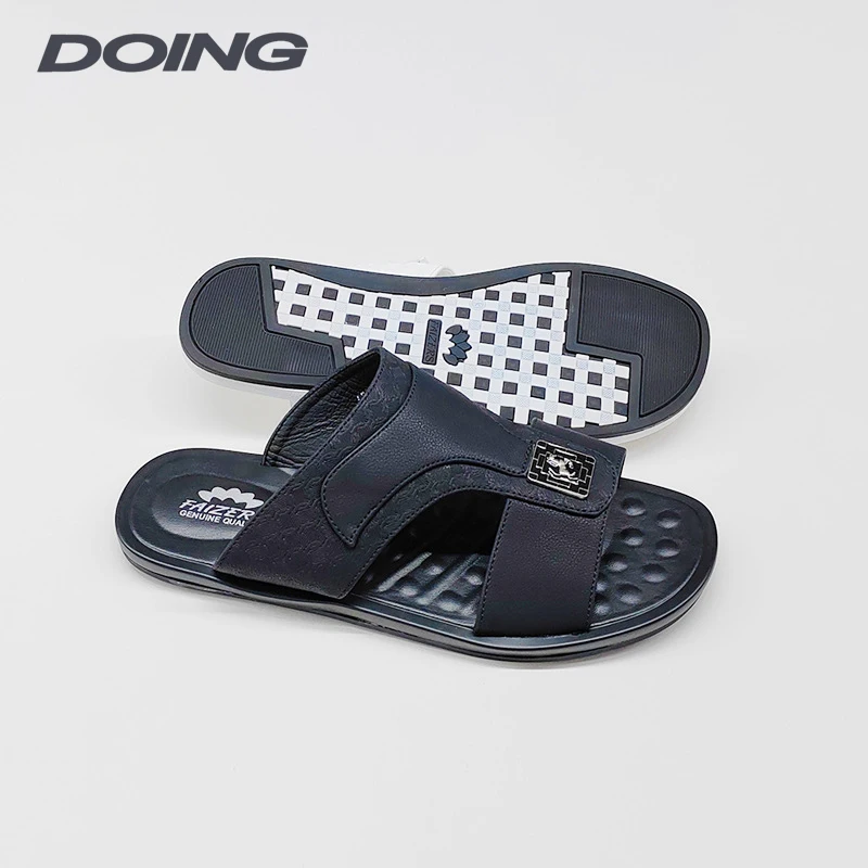 Wholesale custom logo flat arab dubai shoes manufacturer mens arabic sandal men pu leather slippers comfortable sandals