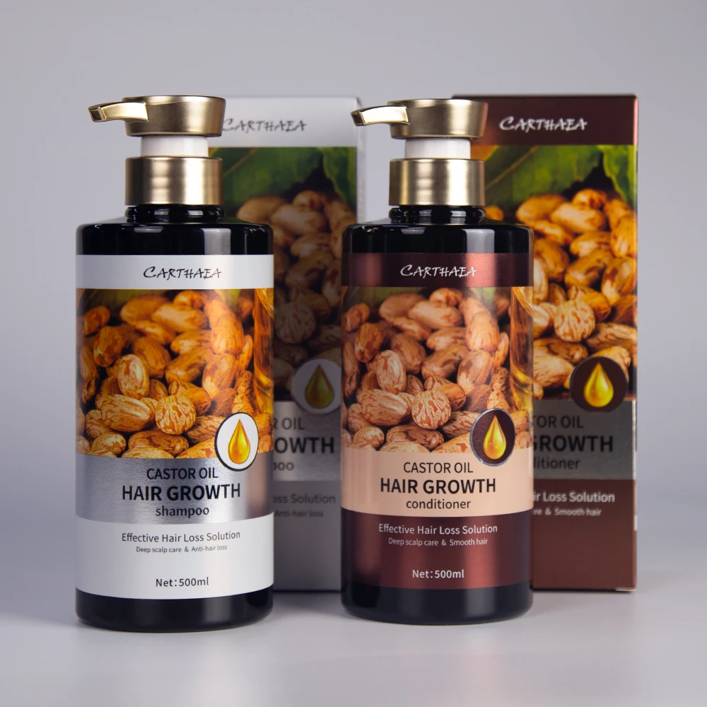 Wholesale Herbal Treatment Regrowth Anti Dandruff Scalp Care Castor Oil Anti Hair Loss Growth Hair Shampoo and Conditioner