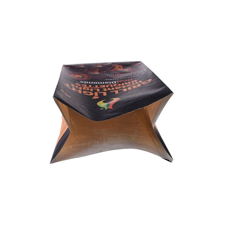 Flat Bottom 3 Layer Kraft Paper Wood Charcoal Bag Multilayer Kraft Paper Coal Bag Charcoal Kraft Paper Bag For Briquette