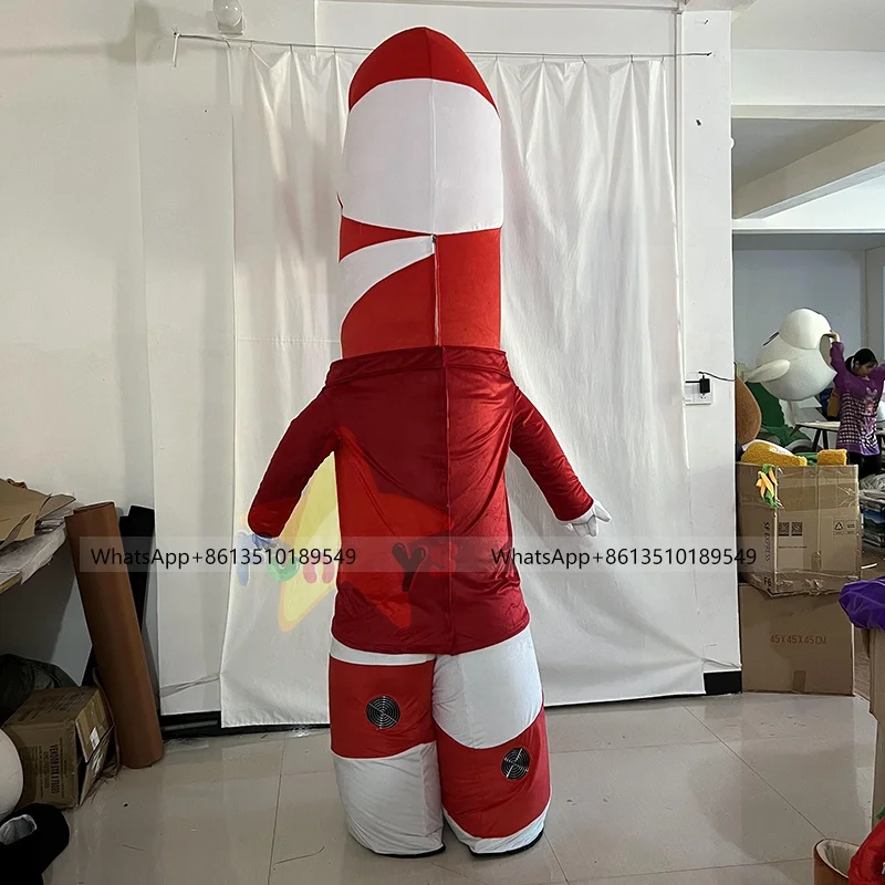 Hot Sale Inflatable Christmas Candy Cane Mascot Costume Walking 2m/2.6m/3m Adult Santa Claus Snowman Reindeer Moose For Stores