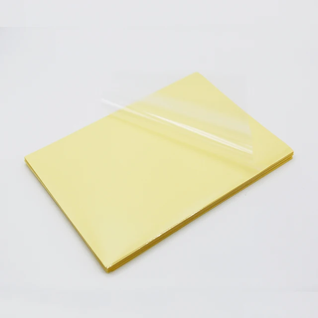 A 4 SIZE OR OTHER SIZE SELF ADHESIVE 50 MIC TRANSPARENT PET  FILM FOR WATERPROOF STICKER LABEL