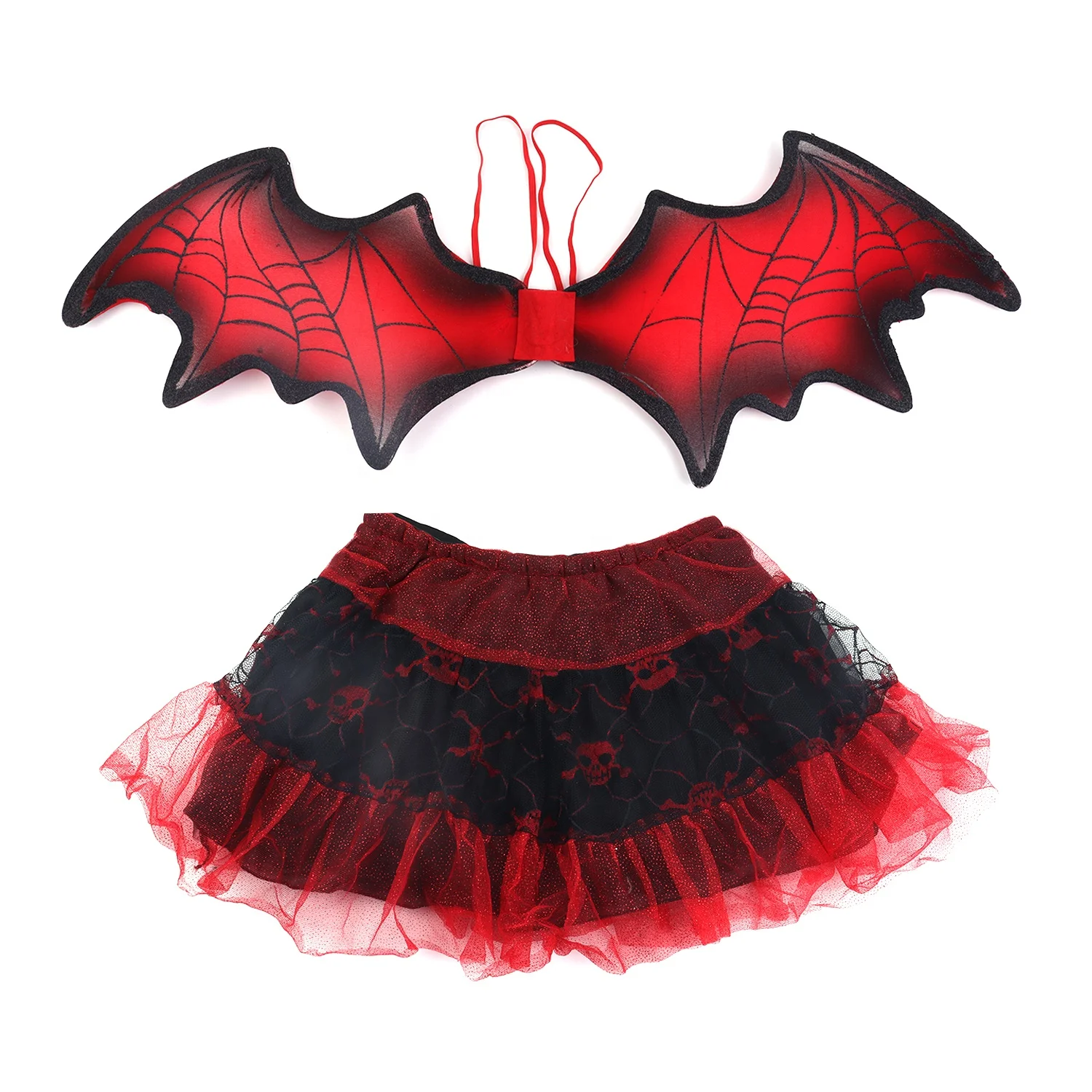 Halloween Bat Costume Set Tutu Skirt Bat Wings Dress Up Costumes for Girls Halloween Christmas Animal Cosplay Party Favors