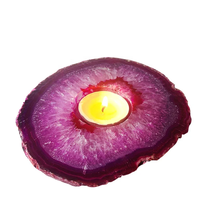Agate Slice Tea Light Holder