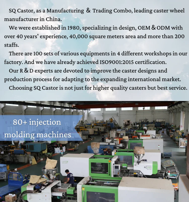 40F/60F/80F/100F leveling adjustable high load low profile caster for heavy duty machine teflon caster