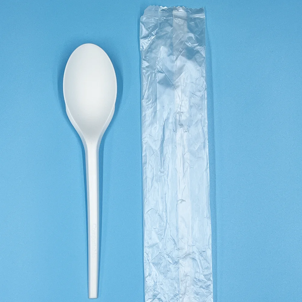 Cakes Forks Shovel Extra Desserts Individual Biodegradable Foldable Machine Spoon Change Sealing Making Disposable Soup Spoon