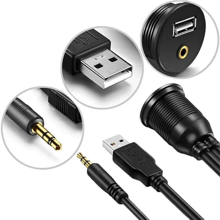 1 м Универсальный USB 3 5/мм Aux Удлинительный кабель для автомобиля лодки