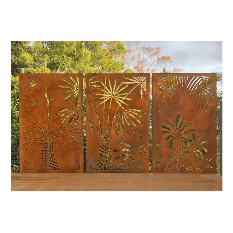 Metal Sheet Fence Custom Laser Cut Garden Corten Steel