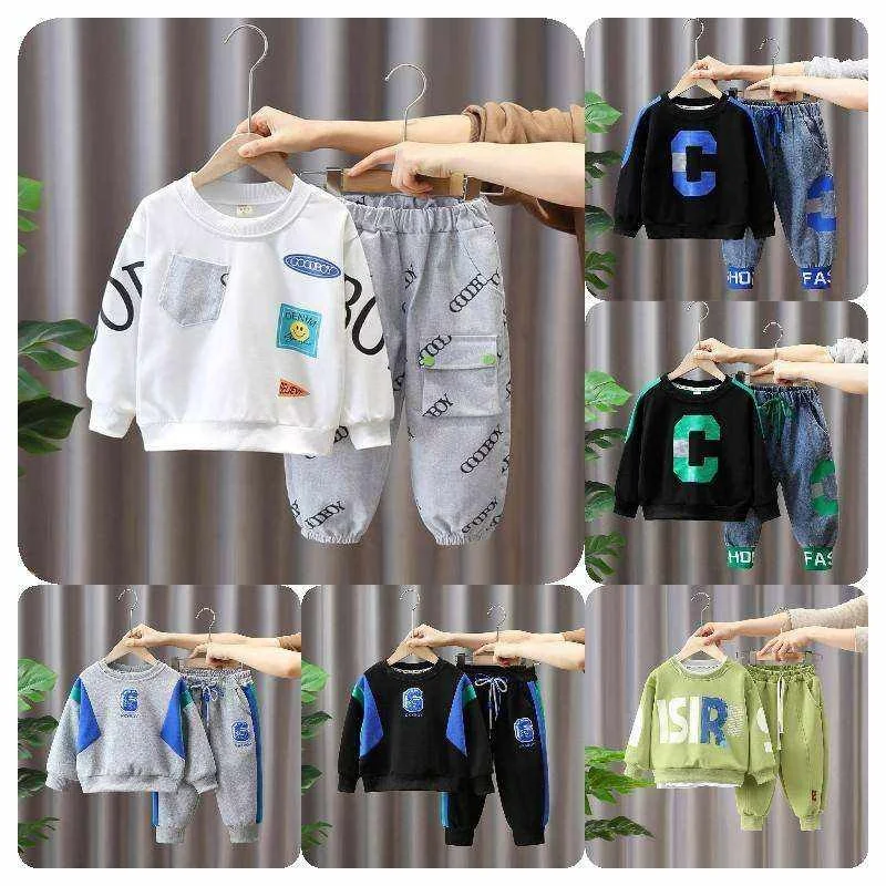 Kids Tracksuit Pullover Hoodie Jogging Pants 2 Pieces Outfit Clothing Set for Boys Girls