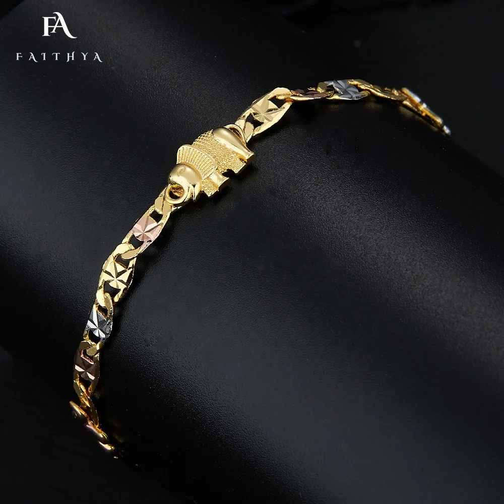 FB0086 Lovely Fine Jewelry Tricolor Electroplated Gold Animal Bracelet Turtle Butterfly Elephant Owl Bracelet For Woman