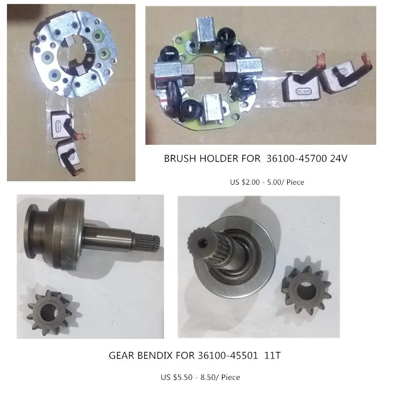 24v 5.0kw 11t high quality solenoid auto starter motor For Hyundai HD65 HD72 HD78 36100-45700 36100-45501