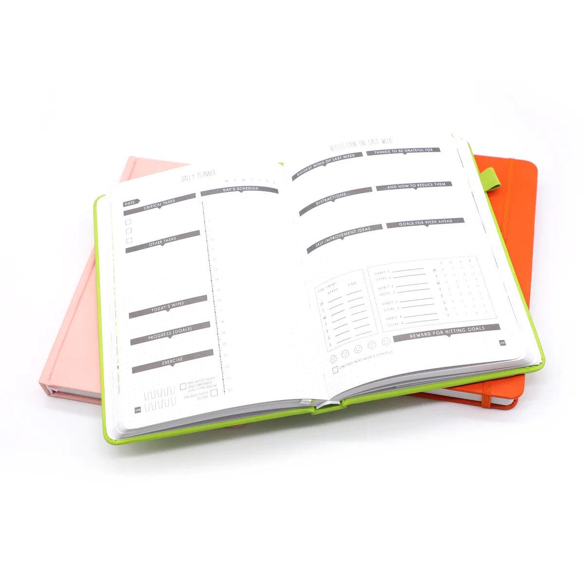 2022 Latest custom printed A5 Pu leather cover grid dot notebook sticker bullet diary with elastic band