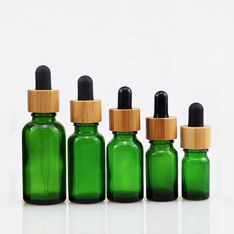 10ml 20ml 30ml 50ml 100ml Matte Black Serum Glass Dropper Bottle With Bamboo Lid For Essential Beard Oil