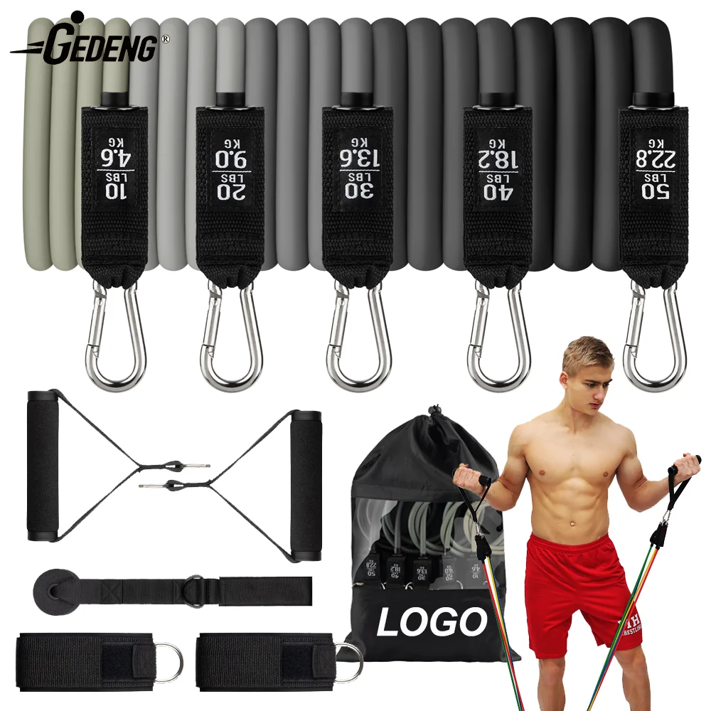 GEDENG Bodybuilding Resistance Bands Gym Rubber Sport Elastic Fitness Sports Accessories Portable Equipment 50LBS Tape Bands
