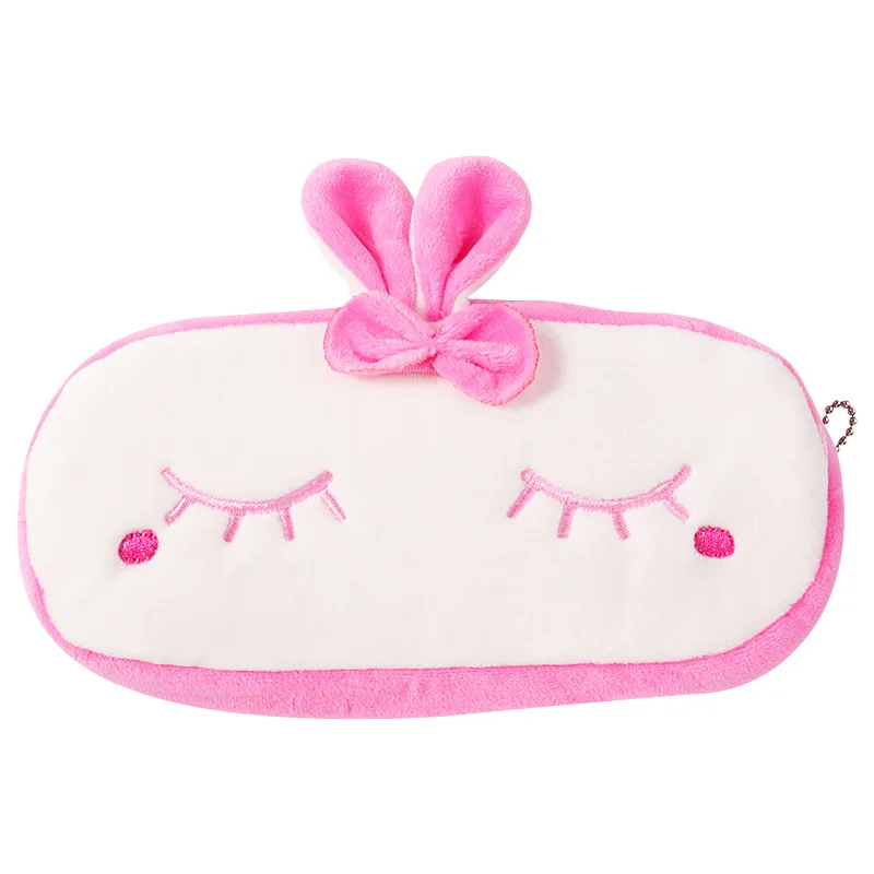 Custom Cute Cartoon Plush Pencil Case School Stationery Pen Bags For Girl