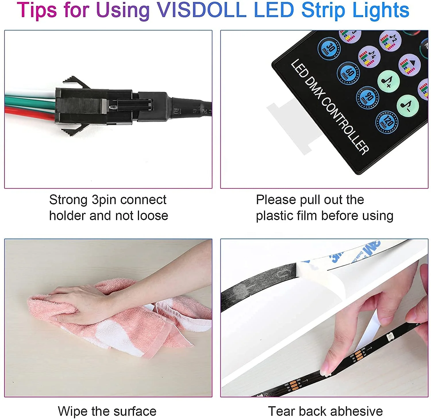 Dropshipping Smart APP Remote Control 150 300 LEDs Addressable RGB PCB Daytime Running LED Strip Light Kit 5M 10M
