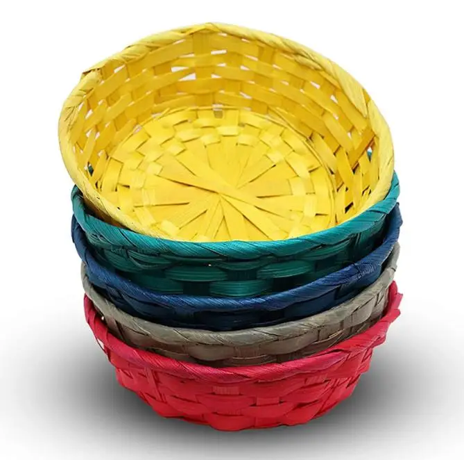 Durable Handmade Bamboo Snack Basket Storage Fruit Basket With Banana Holder