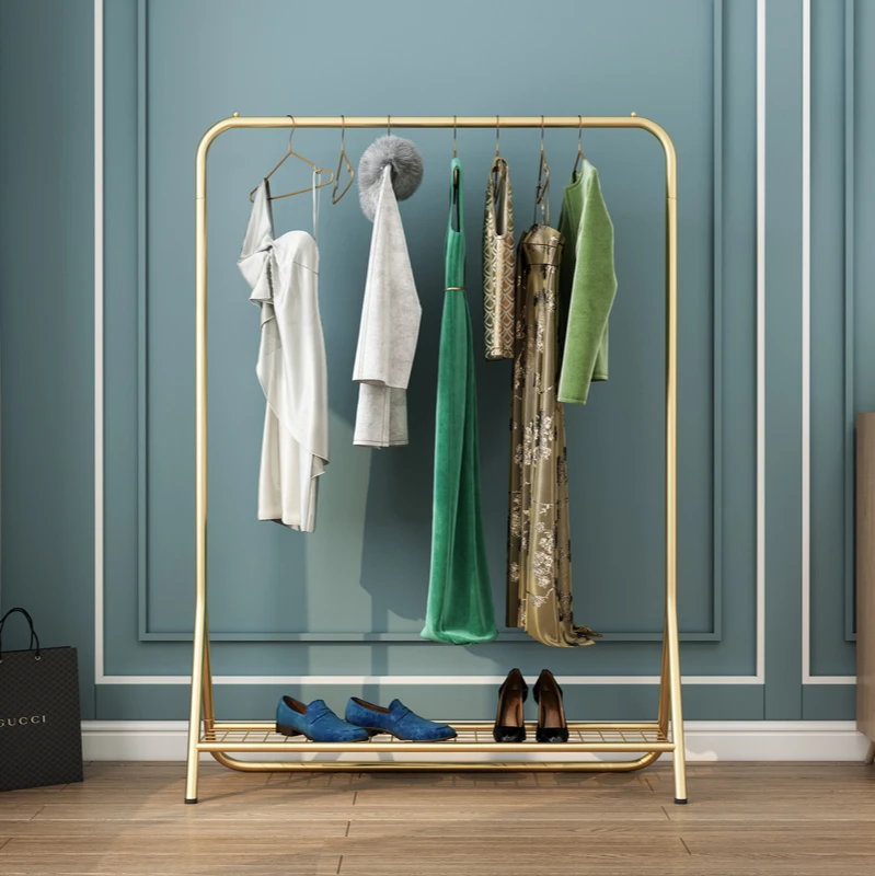 
RTS Modern multifunctional metal coat rack free floor standing clothes tree hanger coat rack 