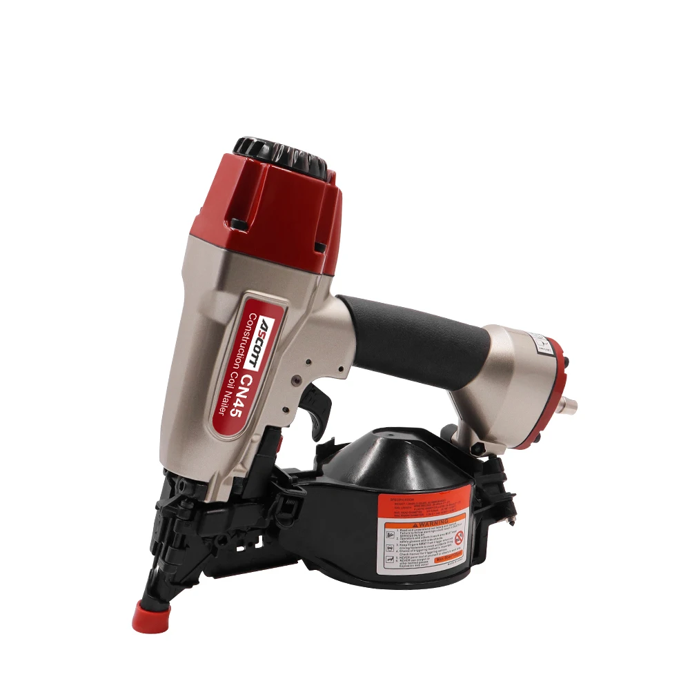 CN45 DIY Industrial Pneumatic Coil Nailer Gun Wooden Framing 15 Wire Welded Coil Nails Flat Plastic Sheet Collated Nails Air