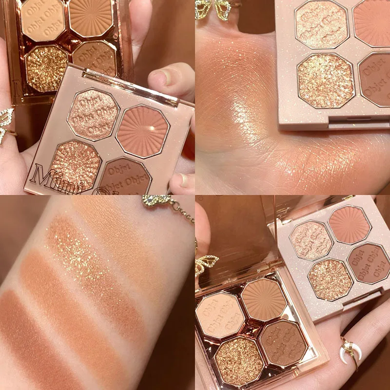 4 Colors Eyeshadow Palette Makeup Matte Eyeshadow Daily Eye Makeup Premium Glitter Eyeshadow