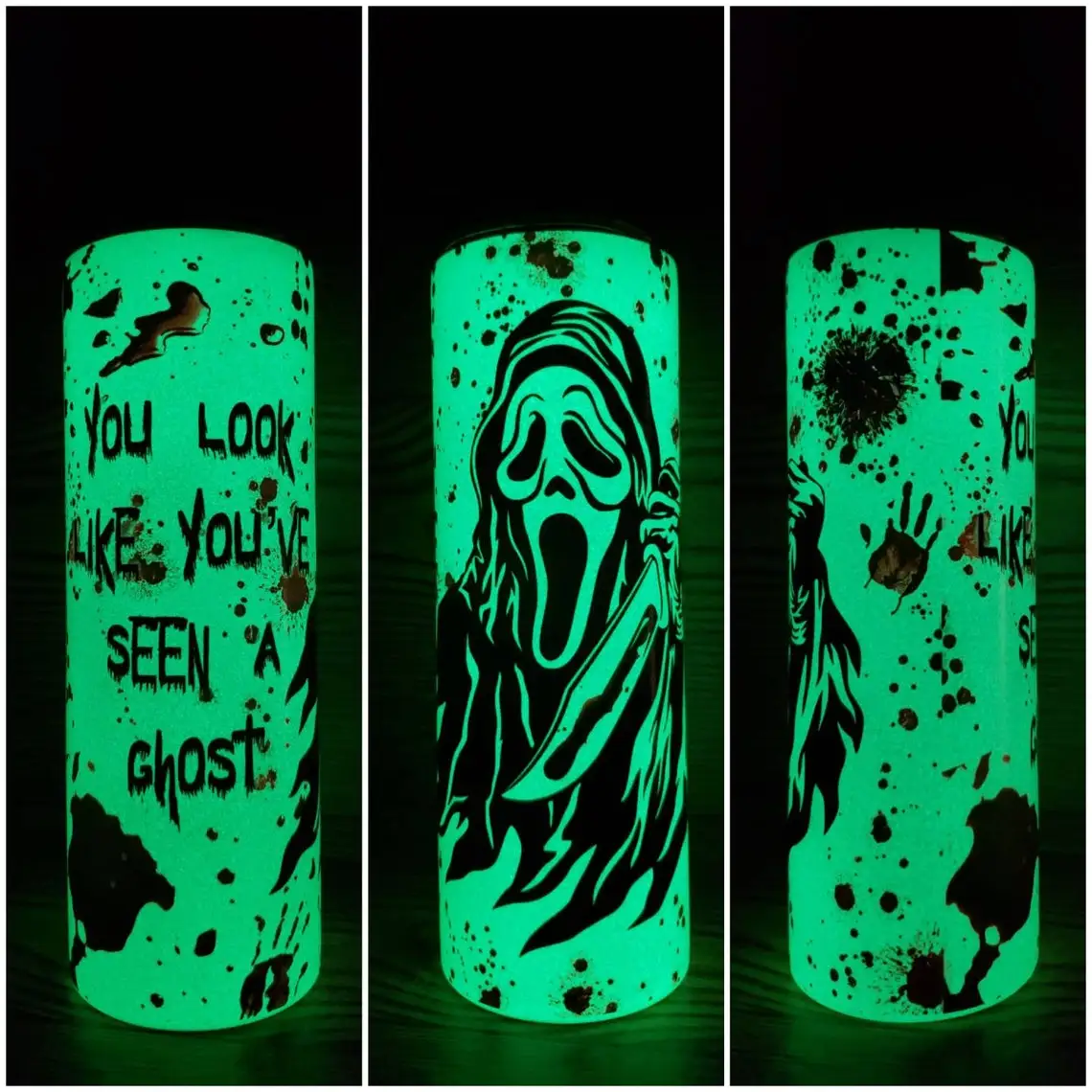 USA Warehouse Free Shipping 20oz 20 oz Skinny Straight Green Blue Blanks Glow in the Dark Sublimation Tumblers