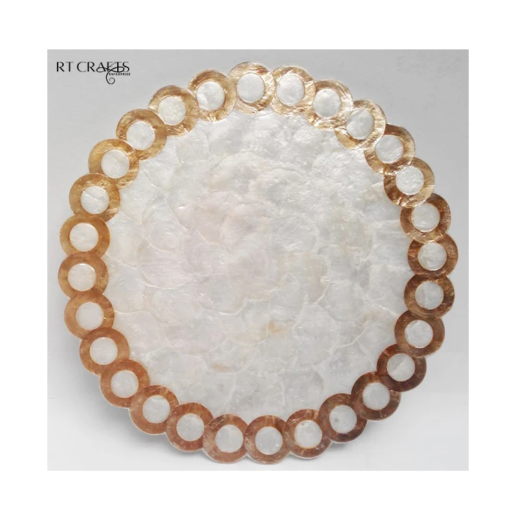 Decorative Server Plate Set Dinnerware Capiz Shells Plates Candy Dish Handmade Plate Set For wedding Decoration