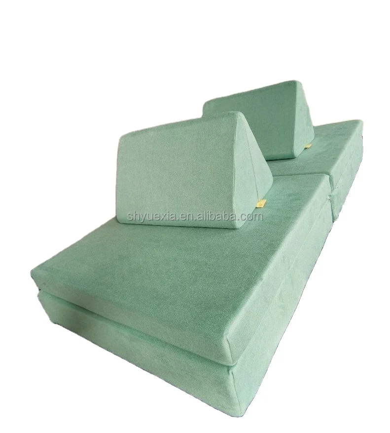 Kids Play Couch sofa for Kids with Ottomans Convertible Modular Climbing Toddler Couch sofa bed for Fold Out Kid