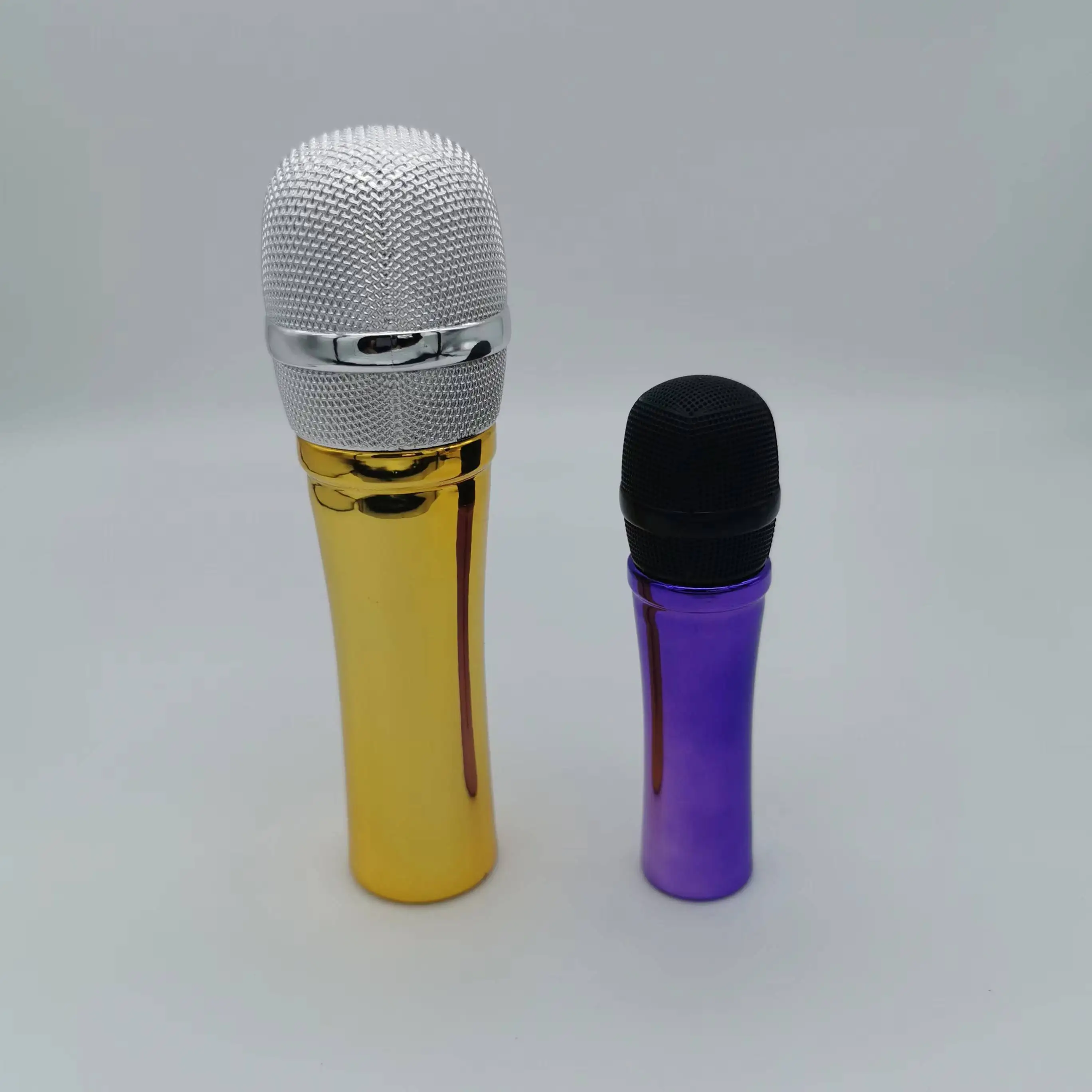 Gold microphone shape perfume bottle 30ml luxury glass spray cosmetic bottle atomizer perfume bottle