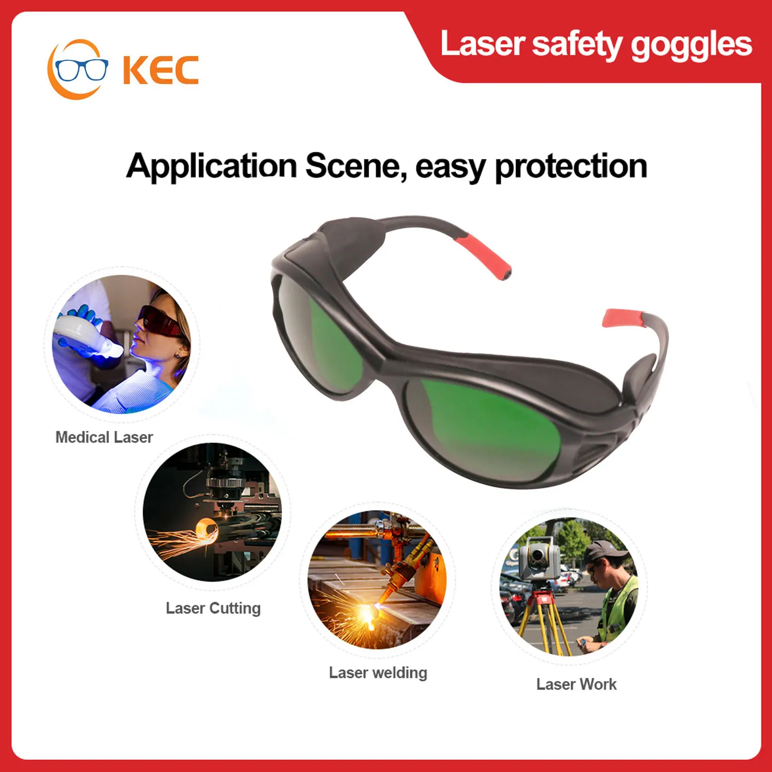 EN207 Z87 590 690nm Ipl Beauty Welding Laser Safety Goggles Protective Hair Removal 1064 Fashion UV400 Eye Protection Glasses