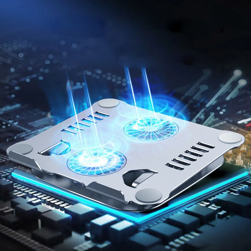 Подставка для ноутбука с вентилятором, регулируемая охлаждающая подставка для ноутбука