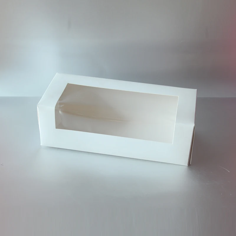 Multiple sizes disposable custom printed cup cake packaging boxes bakery bread cake takeout paper boxes with transparent windows