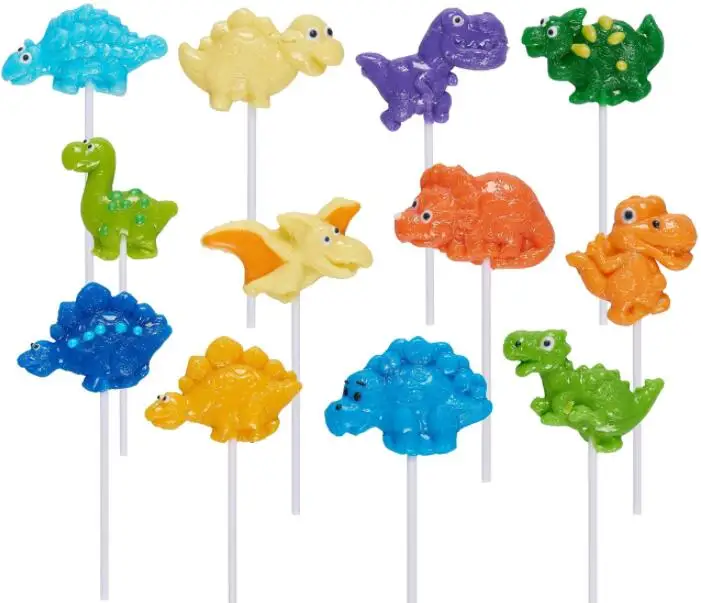 Delicious Dinosaur Decorated Hard Candy Lollipops & Suckers