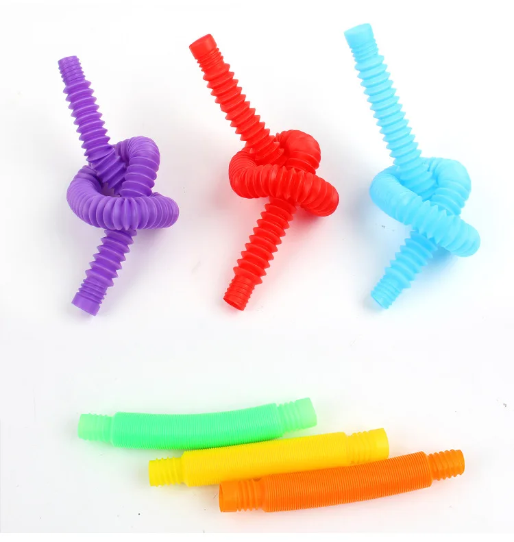 Mini Pop Tubes Sensory Toy For Kids Fidget Stress Relieve Toys Autism Anti-Stress Plastic Children Squeeze Toys