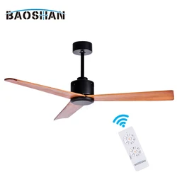 Low Price Wholesale Nordic Modern Bldc Solid Wood Blade AC DC Motor Remote Control Silent Ceiling Fan