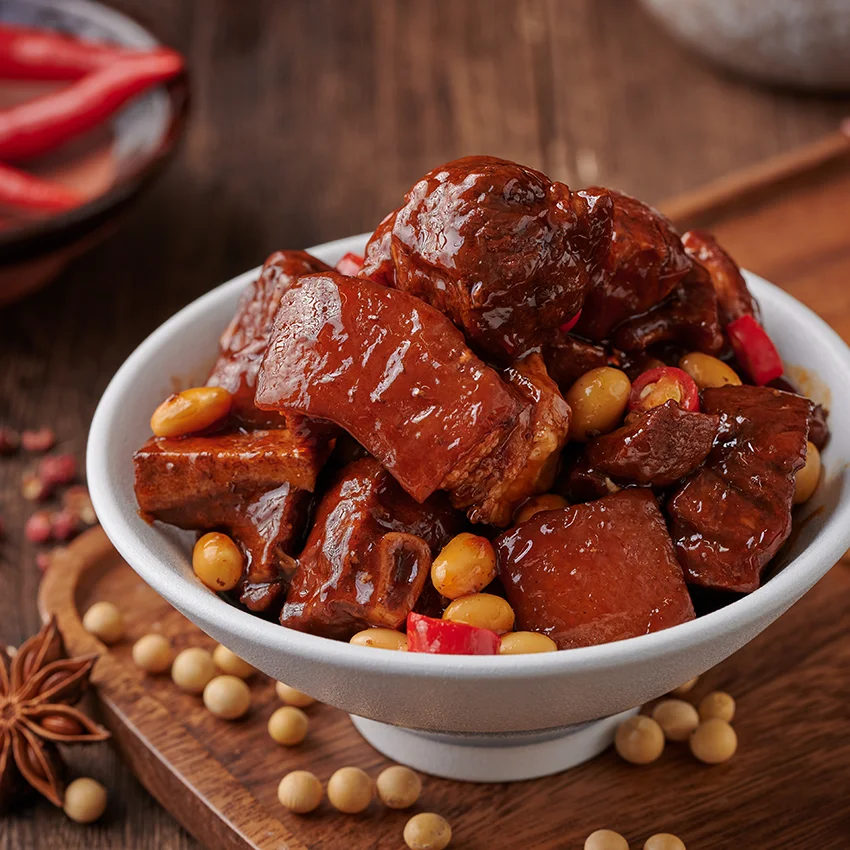 High Quality Quick Frozen Braised Pork Knuckle with Soy Beans Spicy Taste Chinese Restaurant Available Bag Packaging-Wholesale