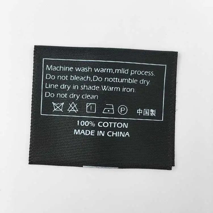 Швейная атласная ткань, ротационная трафаретная печать, стирка, символ, этикетка для ухода за текстильной подушкой, одежда для купания