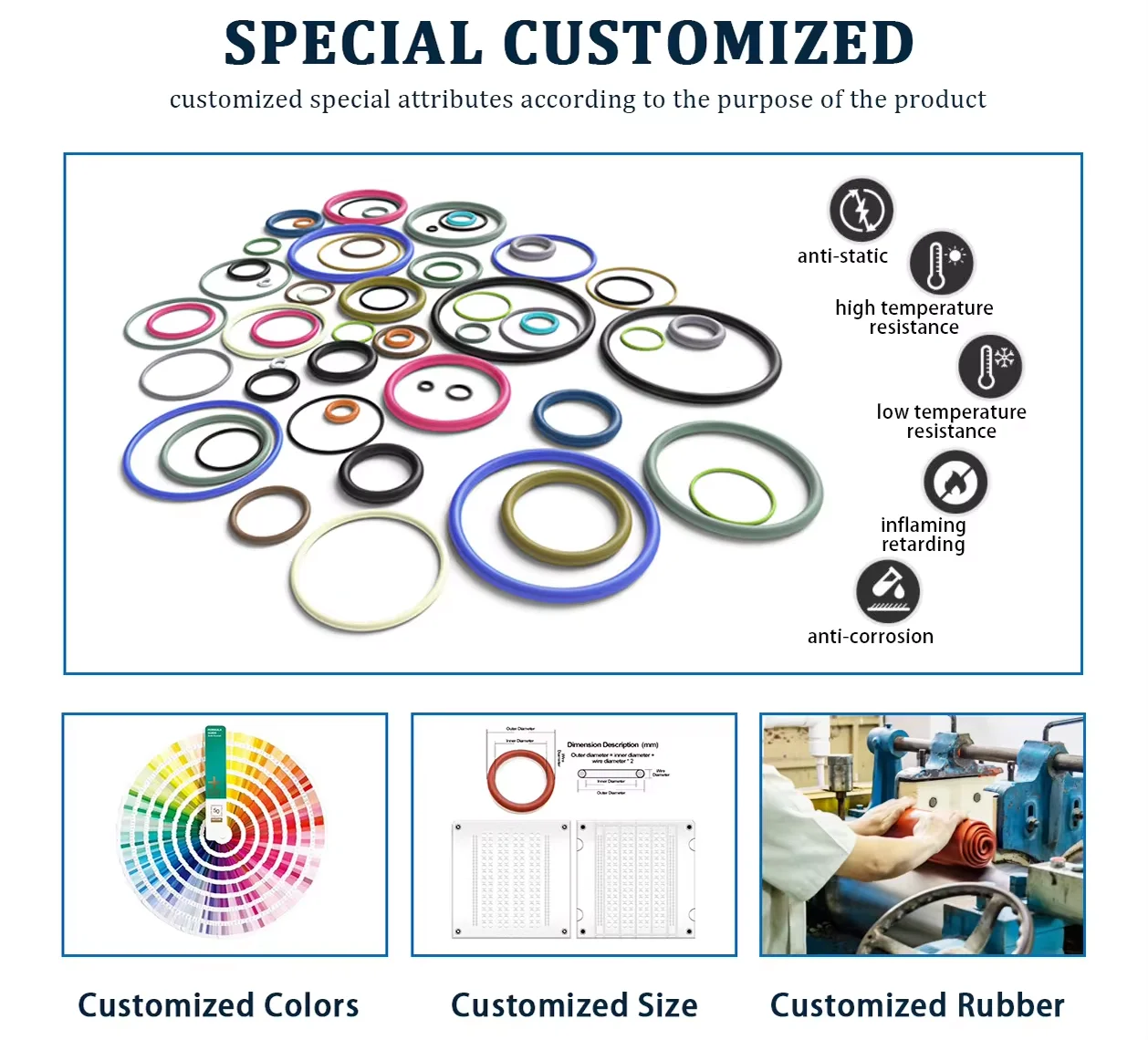 Frechem Custom High Precision ffkm fkm rubber oring seals o-ring o rings