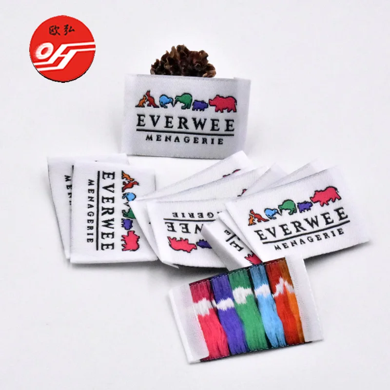 hot selling  woven label for clothing satin woven label customize woven label heat transfer