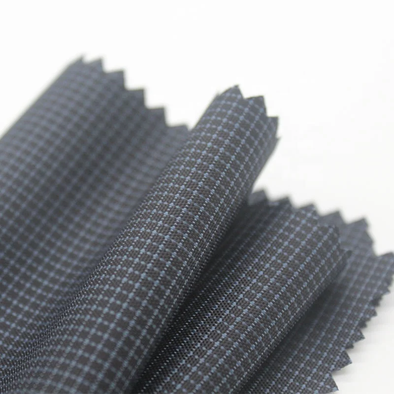 special design Tiny check PU coated 300D Cationic melange 1 mm Ripstop polyester oxford waist bag fabric