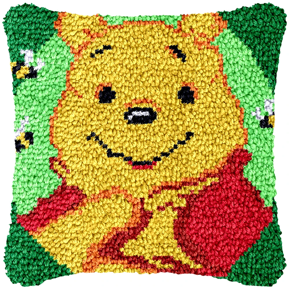 Custom diy cushion carpet mat latch hook rug kits best easy cute bear latch hook kits pillow kits for adult