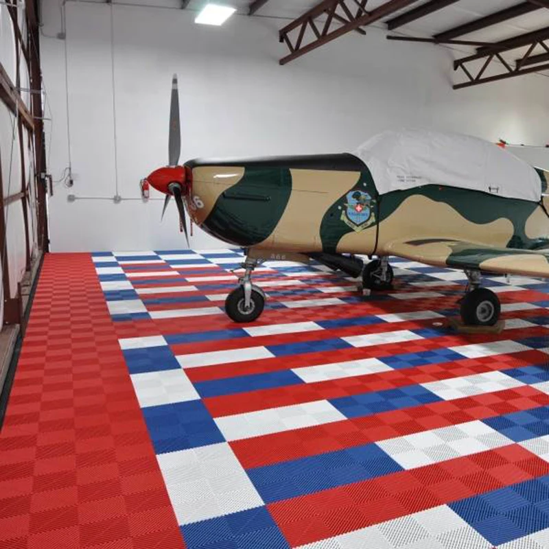 Easy Clean Floor Tiles Pvc Modular Interlocking Cushion Anti-slip Drainage Interlocking Garage Floor Tiles For Warehouse