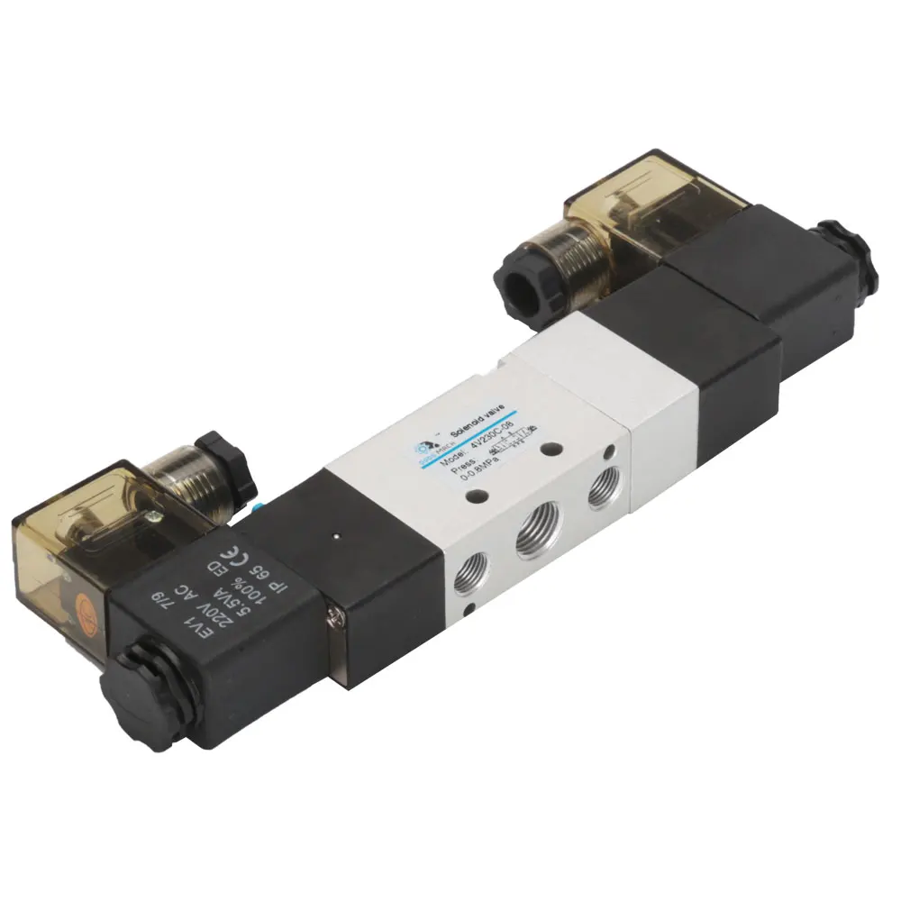  4V230-08 1/4 24V 220V 5/2Way Airtac Type Pneumatic Solenoid Valve Directional