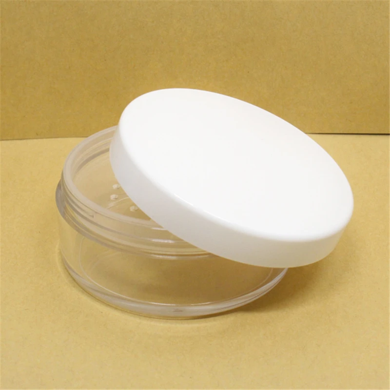 3g 5g 10g 20g 30g empty plastic loose powder jar with sifter 10ml round nail glitter pot with black rim window blush container