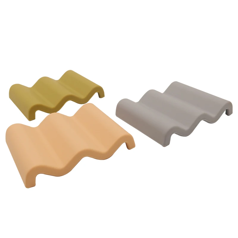 Shower Bathroom Self Draining Waterfall Soap Tray Saver for Bar Soap Silicone Dishes with Drain Bar Soap Holder