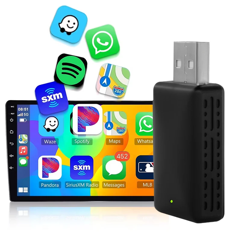 Wireless Car Play USB WiFi dongle for iPhone and Android plug and play Wired to wireless adapter