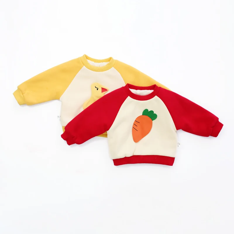 
Baby hoodie long sleeve winter long sleeve three-dimensional sticking embroidered cute unisex clothes 
