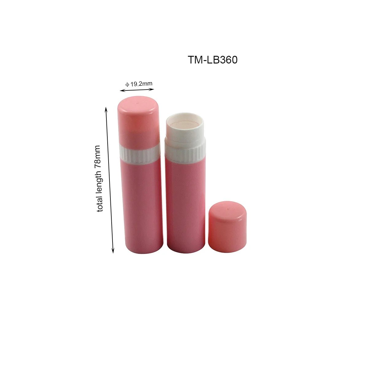 TM-LB310A  round  lip balm containers plastic lip care tube package empty cosmetic lip balm care